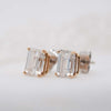 The Hebe Earrings | 3.0ct D-E VVS1 Emerald Cut 18k Fairtrade Rose Gold Solitaire