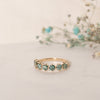 The Jamila Ring | Round Seafoam Green Moissanite Classic Claw Set Band