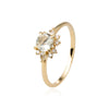 The Karensa Ring | VS1 D-E Lab Diamonds. Ethical Gemstone. 100% Recycled 9k Gold Halo