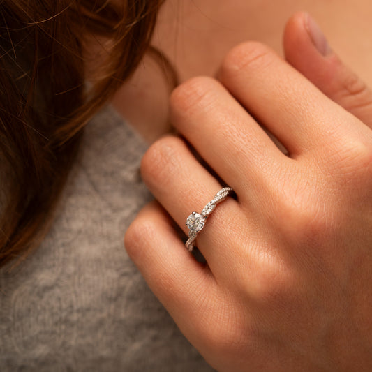The Katie Ring | Lab Diamond Round Rope Shank Engagement Solitaire