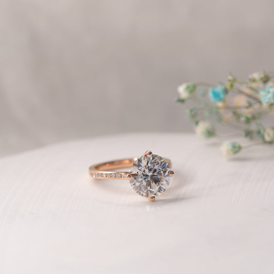 The Kerry Ring | Moissanite & Diamond Compass Set Engagement