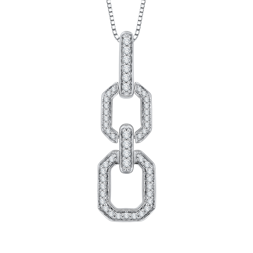 The Alexis Pendant | Lab Diamond Drop Link Modern