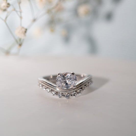 The Lacey Ring | Oval Lab Diamond Floating Shoulder Set Engagement