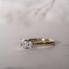 The Lara Ring | Lab Diamond Cushion Cut Trilogy Hidden Halo Engagement