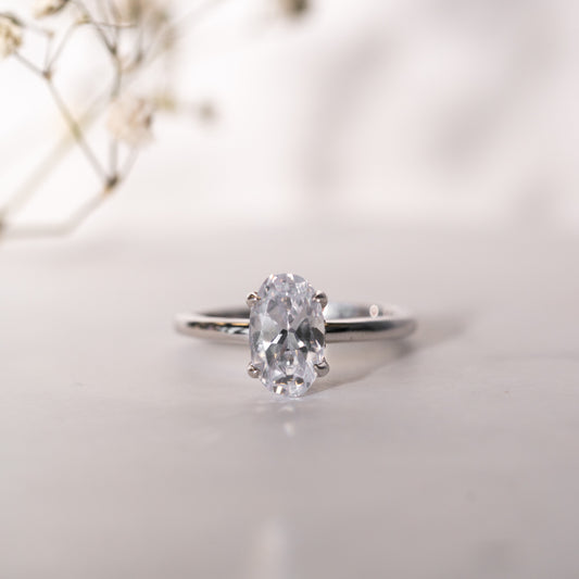 The Layla Ring | Lab Diamond Oval Hidden Halo Engagement Ring