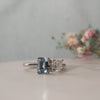 The Marilyn Ring | Aqua Spinel and Cushion Cut Lab Diamond Toi Et Moi