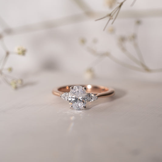 The Marina Ring | Lab Diamond Oval & Pear Cut Engagement Trilogy
