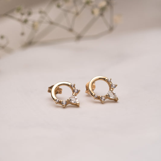 The Merryn Earrings | VS1 D-E Lab Diamonds. 100% Recycled 9k Gold Tiara