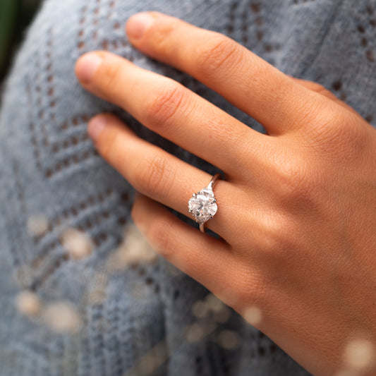 The Millie Ring | Lab Diamond Oval & Half Moon Cut Engagement Trilogy