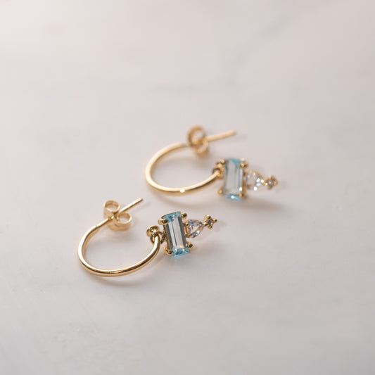 The Morvoren Earrings | VS1 D-E Lab Diamonds. Ethical Gemstones. 100% Recycled 9k Gold Huggies