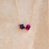 The Myla Pendant | Chatham® Alexandrite & Sapphire Toi Et Moi Pendant 9k Yellow Gold