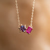 The Myla Pendant | Chatham® Alexandrite & Sapphire Toi Et Moi Pendant 9k Yellow Gold