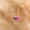 The Myla Pendant | Chatham® Alexandrite & Sapphire Toi Et Moi Pendant 9k Yellow Gold