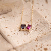 The Myla Pendant | Chatham® Alexandrite & Sapphire Toi Et Moi Pendant 9k Yellow Gold