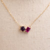 The Myla Pendant | Chatham® Alexandrite & Sapphire Toi Et Moi Pendant 9k Yellow Gold