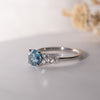 The Natalia Ring | Round Lab Diamond Accented Art Deco Engagement