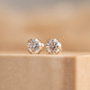 The Nessa Earrings | 9k Yellow Gold & Round Lab Diamond Split Claw Studs