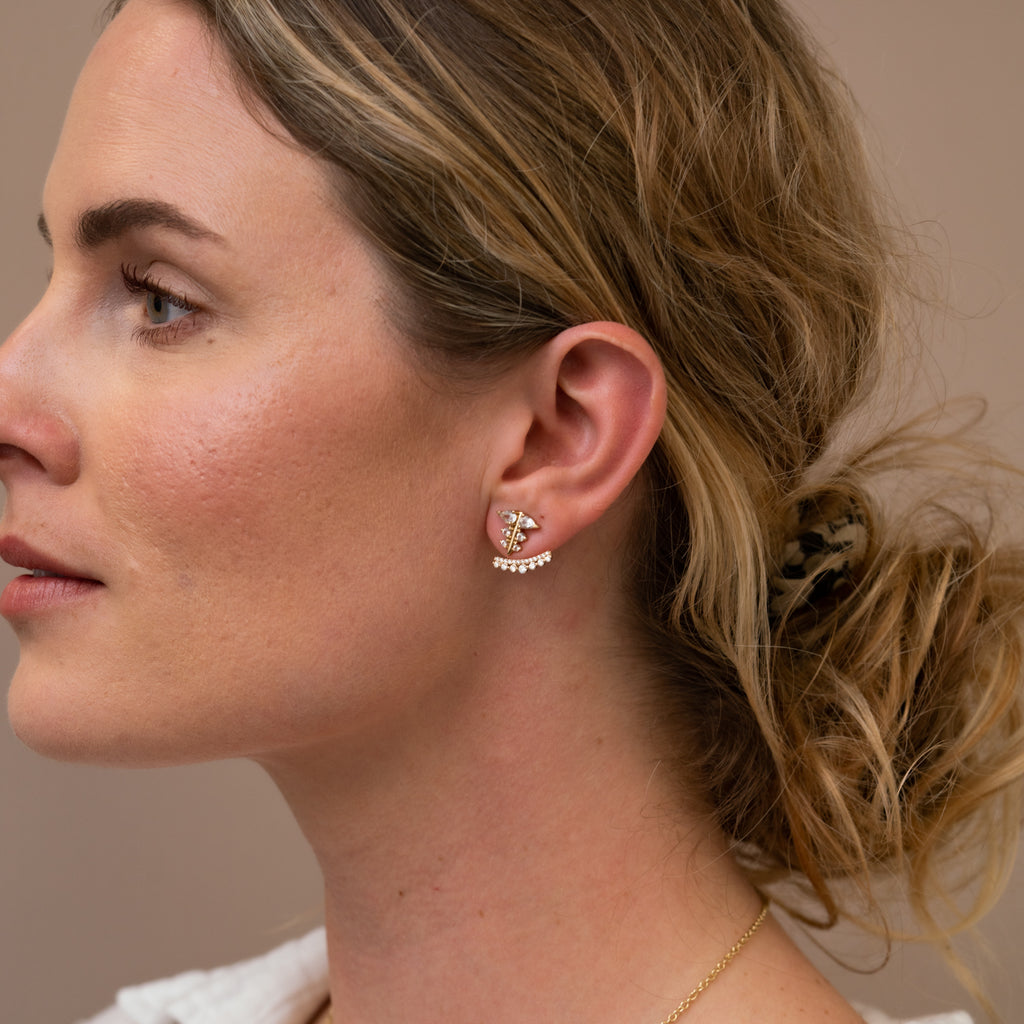 The Odessa Earrings | 9ct White Gold Lab Diamond Modern Drop Stud Jackets