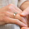 The Oriana Ring | 2.50ct Emerald Seafoam Moissanite & Lab Diamond Toi Et Moi Engagement