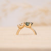 The Oriana Ring | 2.50ct Emerald Seafoam Moissanite & Lab Diamond Toi Et Moi Engagement 9k Yellow Gold