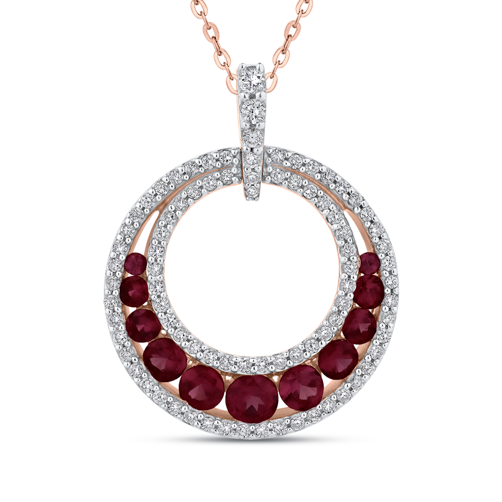 The Belina Pendant | Lab Diamond Ruby Dressy Crescent