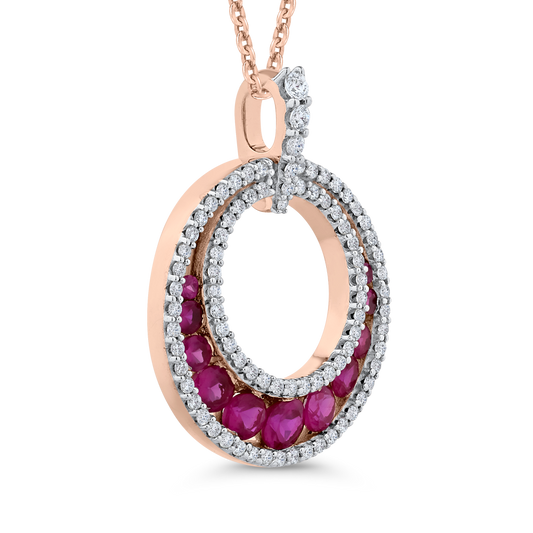The Belina Pendant | Lab Diamond Ruby Dressy Crescent