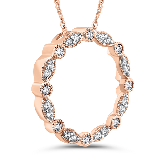 The Antonia Pendant | Lab Diamond Round & Marquise Milgrain