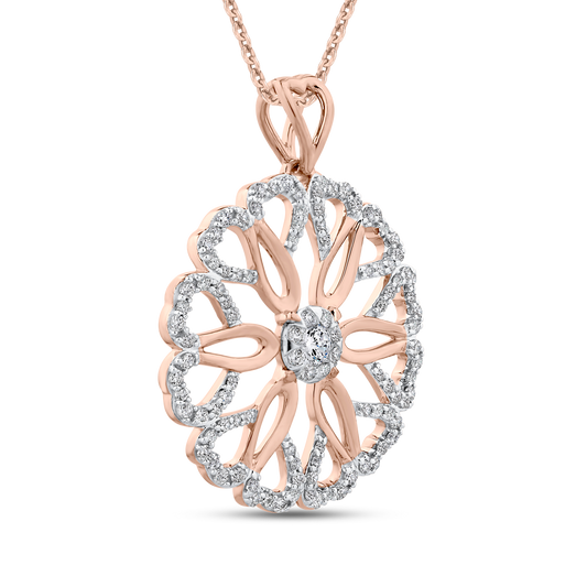 The Kaia Necklace | Lab Diamond Floral Medallion Charm