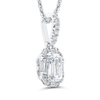 The Alissa Pendant | Emerald & Baguette Lab Diamond Art Deco Halo