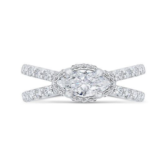 The Aurelia Ring | Hidden Halo Marquise Cut Lab Diamond Engagement Solitaire