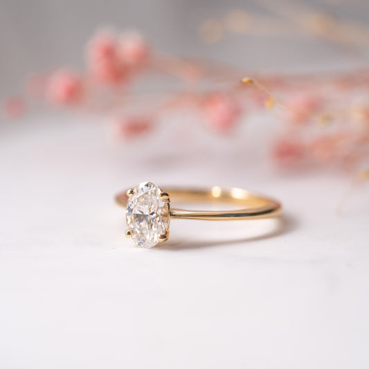 The Penelope Ring | Oval Lab Diamond Slim Engagement Solitaire