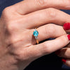 The Sophia Ring | 1.98ct Brilliant Cut Paraiba Tourmaline Trilogy 9k Yellow Gold