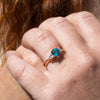 The Sophia Ring | 1.98ct Brilliant Cut Paraiba Tourmaline Trilogy 9k Yellow Gold