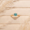 The Sophia Ring | 1.98ct Brilliant Cut Paraiba Tourmaline Trilogy 9k Yellow Gold