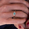 The Sophia Ring | 1.98ct Brilliant Cut Paraiba Tourmaline Trilogy 9k Yellow Gold
