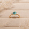 The Sophia Ring | 1.98ct Brilliant Cut Paraiba Tourmaline Trilogy 9k Yellow Gold