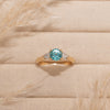 The Sophia Ring | 1.98ct Brilliant Cut Paraiba Tourmaline Trilogy 9k Yellow Gold
