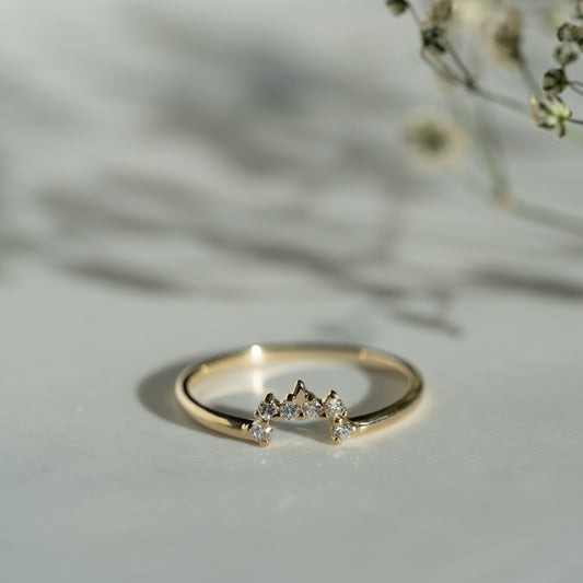 The Steren Ring | VS1 D-E Lab Diamonds. 100% Recycled 9k Gold Tiara Stacking