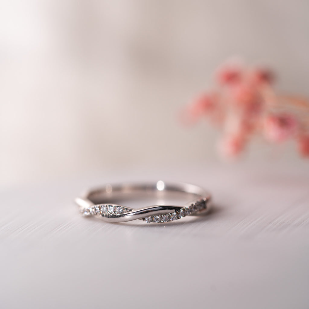 The Tala Ring | Lab Diamond Rope Twist Stacking Band