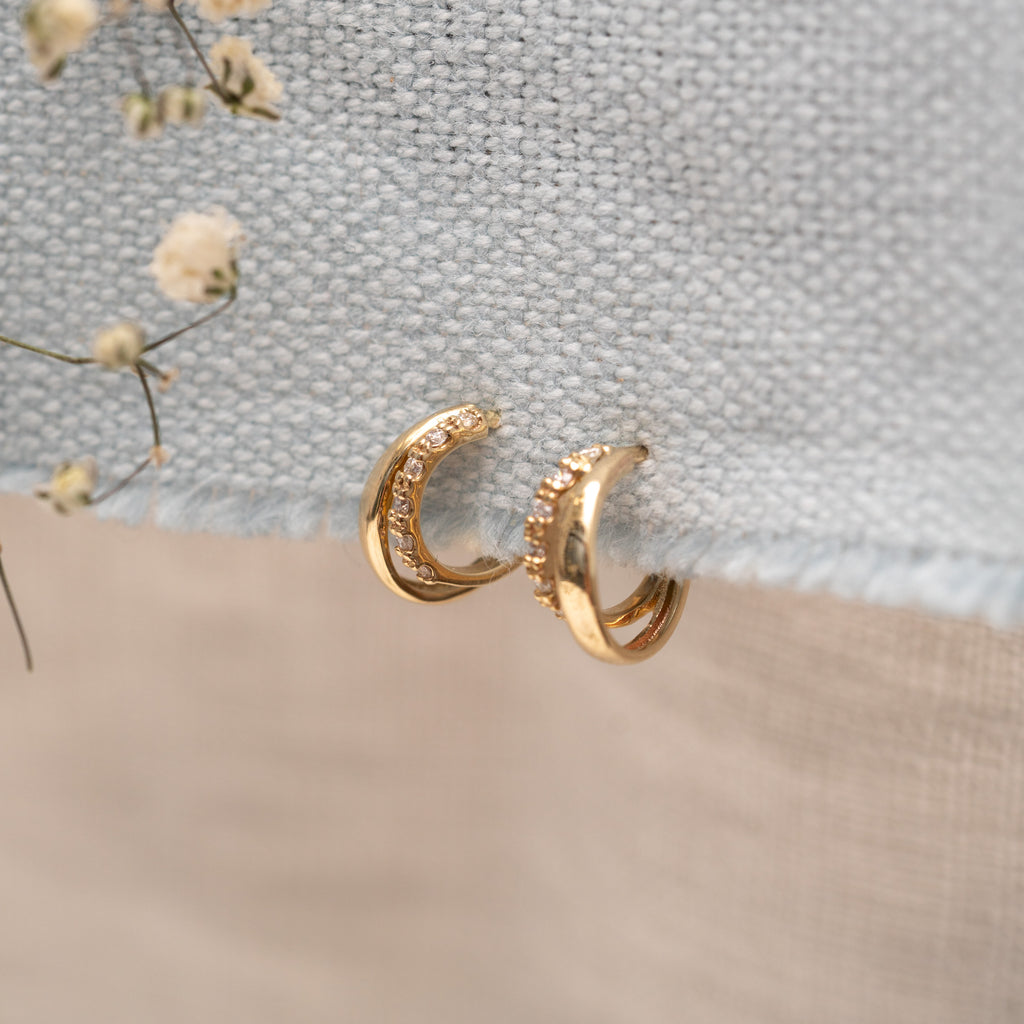 The Tiegan Earrings | VS1 D-E Lab Diamonds. 100% Recycled 9k Gold Huggies