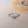 The Tori Ring | Round Lab Diamond Shoulder Set Art Deco Engagement