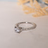 The Tori Ring | Round Lab Diamond Shoulder Set Art Deco Engagement