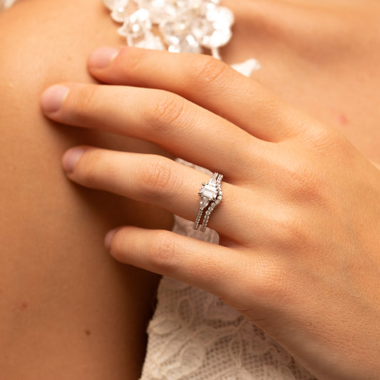 The Ysabel Ring | Lab Diamond Emerald & Pear Cut Engagement Trilogy