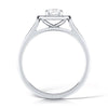 The Ava Ring | 0.83ct D-E VVS1 Round Shoulder Set Engagement Halo