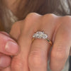 The Lara Ring | Lab Diamond Cushion Cut Trilogy Hidden Halo Engagement