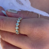 The Jamila Ring | 9k Yellow Gold Round Seafoam Green Moissanite Classic Claw Set Band