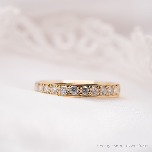 The Charity Ring | Lab Diamond Grain Set Classic Wedding