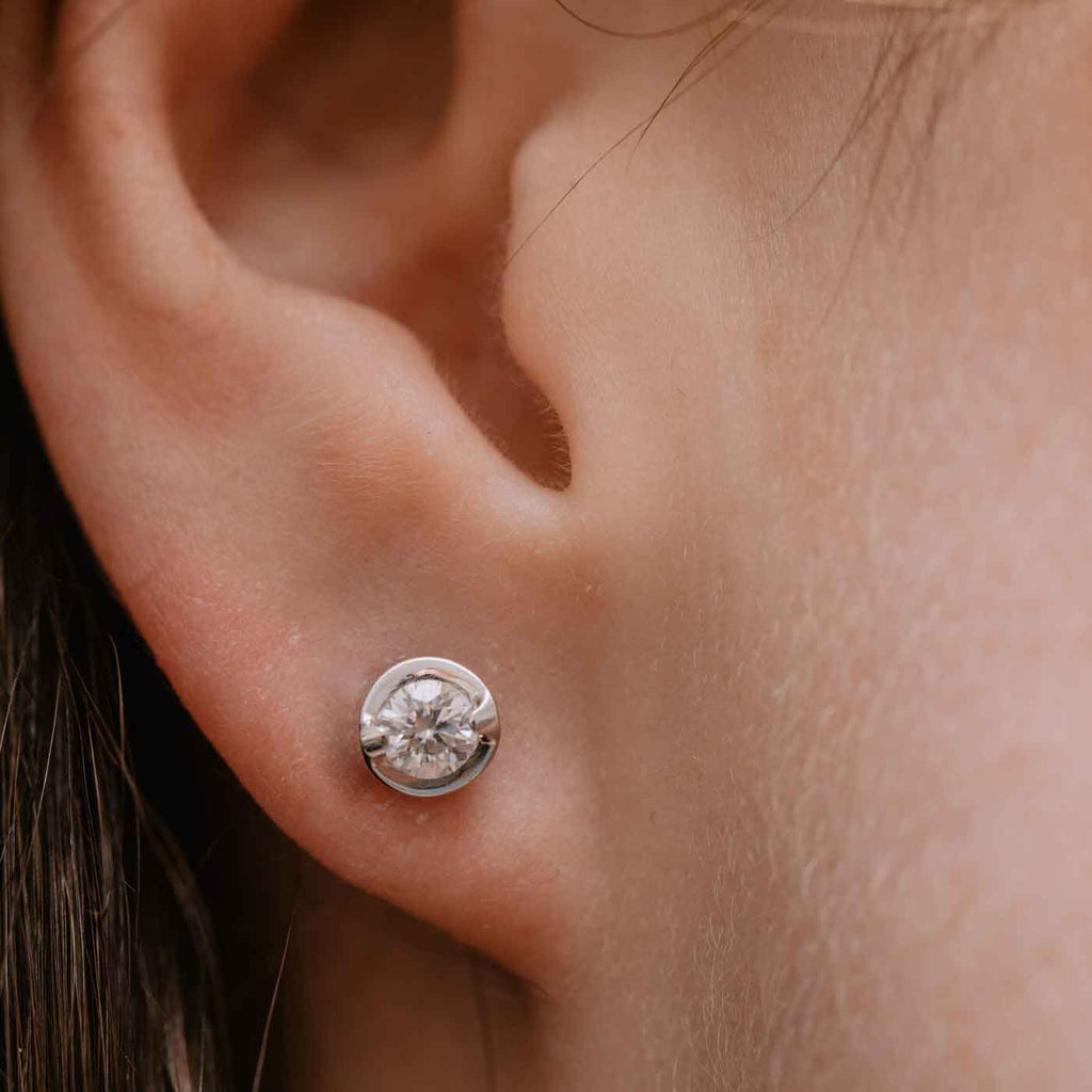 The Anika Earrings | 0.50ct D-E VVS1 Simple Round Brilliant Studs 18k White Gold