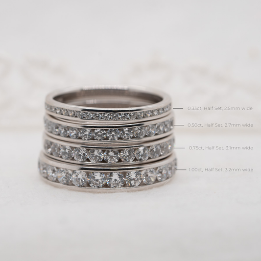 The Tania Ring | Lab Diamond Half Channel Set Wedding